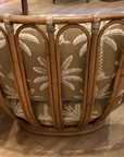 Vintage Sessel Rattan Drehsessel neu bezogen mit Palmenmotiv