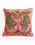 Kissen Jacquard Leoparden rosa 50 x 50 cm