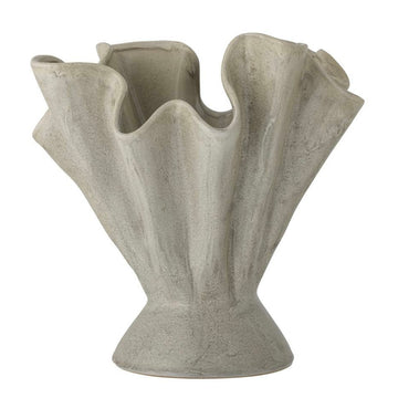 Vase gewellt Natur Steingut