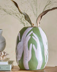 Vase Keramik grün mit Händen