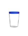Glas mit farbiger Kante, mundgeblasen, groß