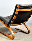 Vintage Leder freischwinger Sessel
