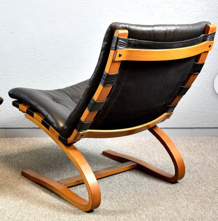 Vintage Leder freischwinger Sessel