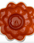 Schale mit Wellenrand weiss innen orange