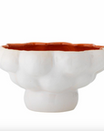 Schale mit Wellenrand weiss innen orange
