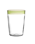 Glas mit farbiger Kante, mundgeblasen, groß