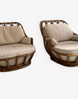Vintage Sessel Rattan Drehsessel