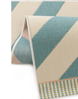 Outdoor Teppich gestreift 80 x 150cm , blau/weiß