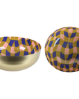 Metallschale mit graphischem, bunten Muster