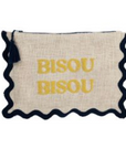 Tasche bestickt Bisou Bisou mit Bogenkante