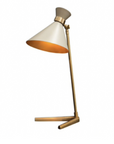 Tischlampe mit Hütchenschirm, 60's Style, hoch taupe