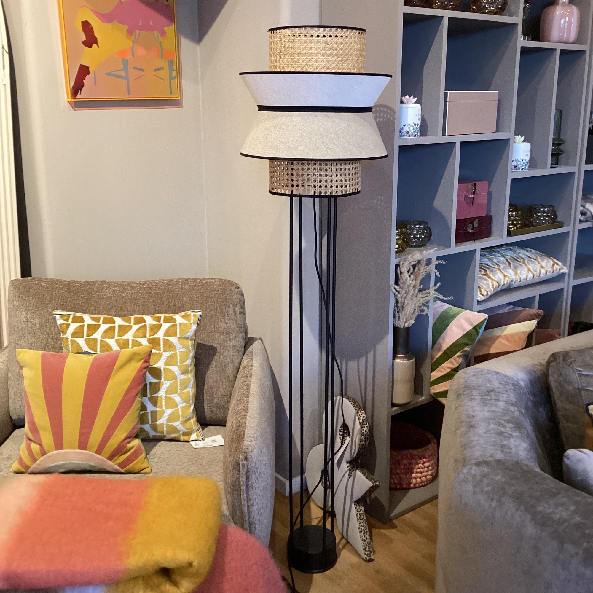 Stehlampe Wiener Geflecht