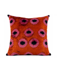 Kissen Ikat Samt dunkelorange Punkte 45x45 cm