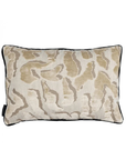 Kissen Jacquard/ Leinen - gemustert beige - schwarze Kante