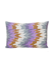 Kissen Ikat Seide 40x60cm lila/ caramel/ grau Zacken