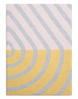 Decke Jacquard Linien , 130x200cm rosa/ grau / gelb
