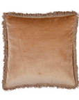Kissen Samt Fransen Ton in Ton, 45 x 45 cm