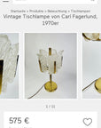 Tischleuchte Vintage Midcentury Carl Fagerlund