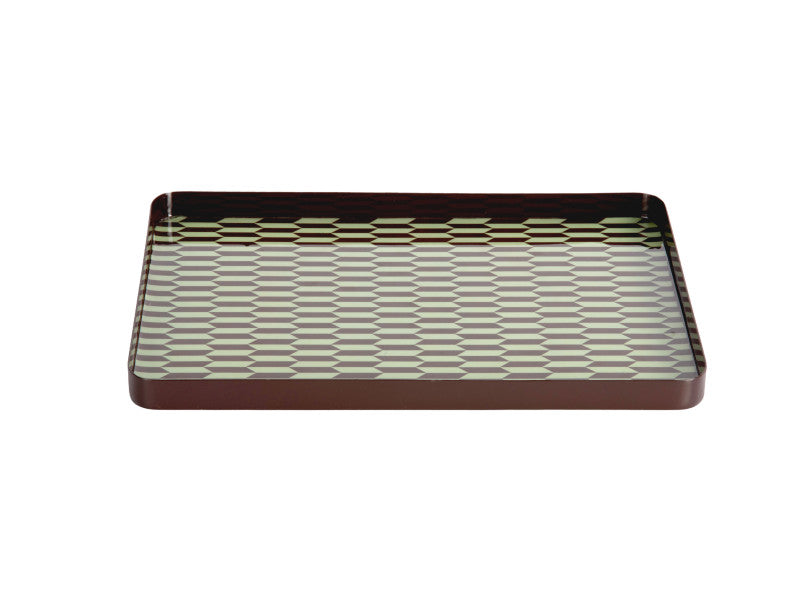 Tablett Minimal Muster L, olive/green