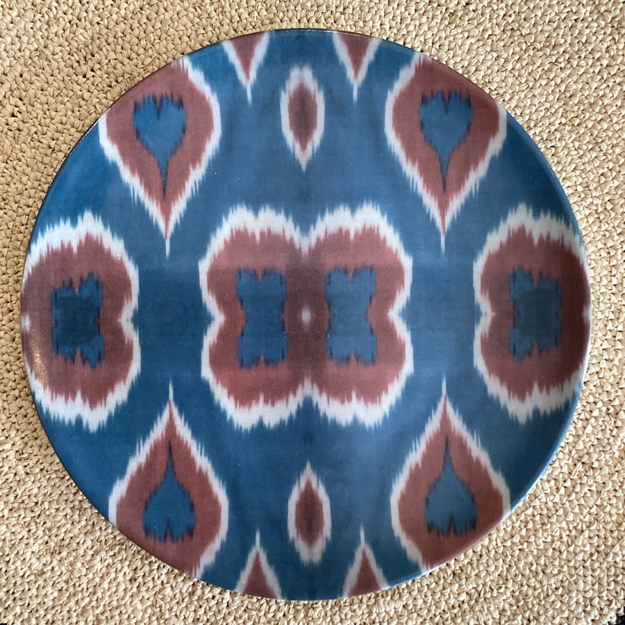 Ikat Teller klein blau rot