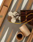Backgammon Holz mit Leder
