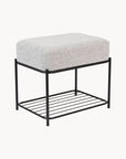 Hocker gepolstert Bouclé mit Ablagefläche