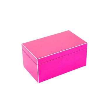 Schmuckbox pink mit weißem Rand M