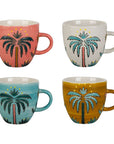 Tasse Espresso multicolor Palme mit Henkel