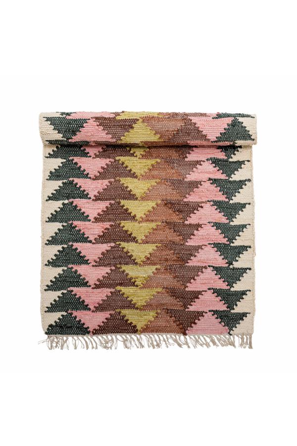 Teppich Zickzack-Muster rosa/grün/braun