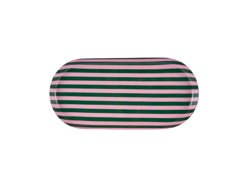 Tablett oval gestreift
