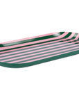 Tablett oval gestreift