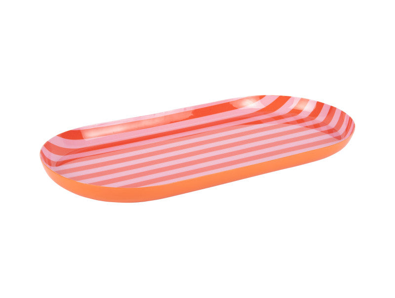 Tablett oval gestreift
