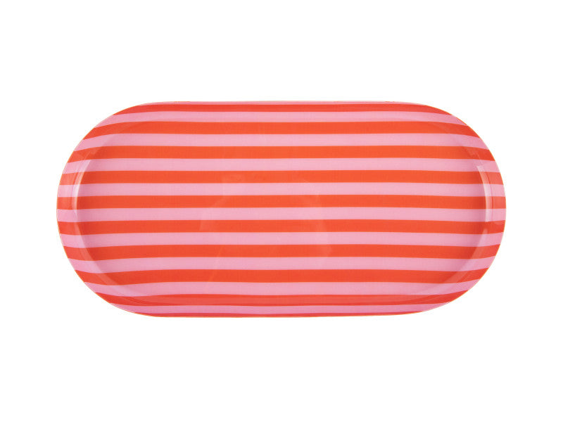 Tablett oval gestreift