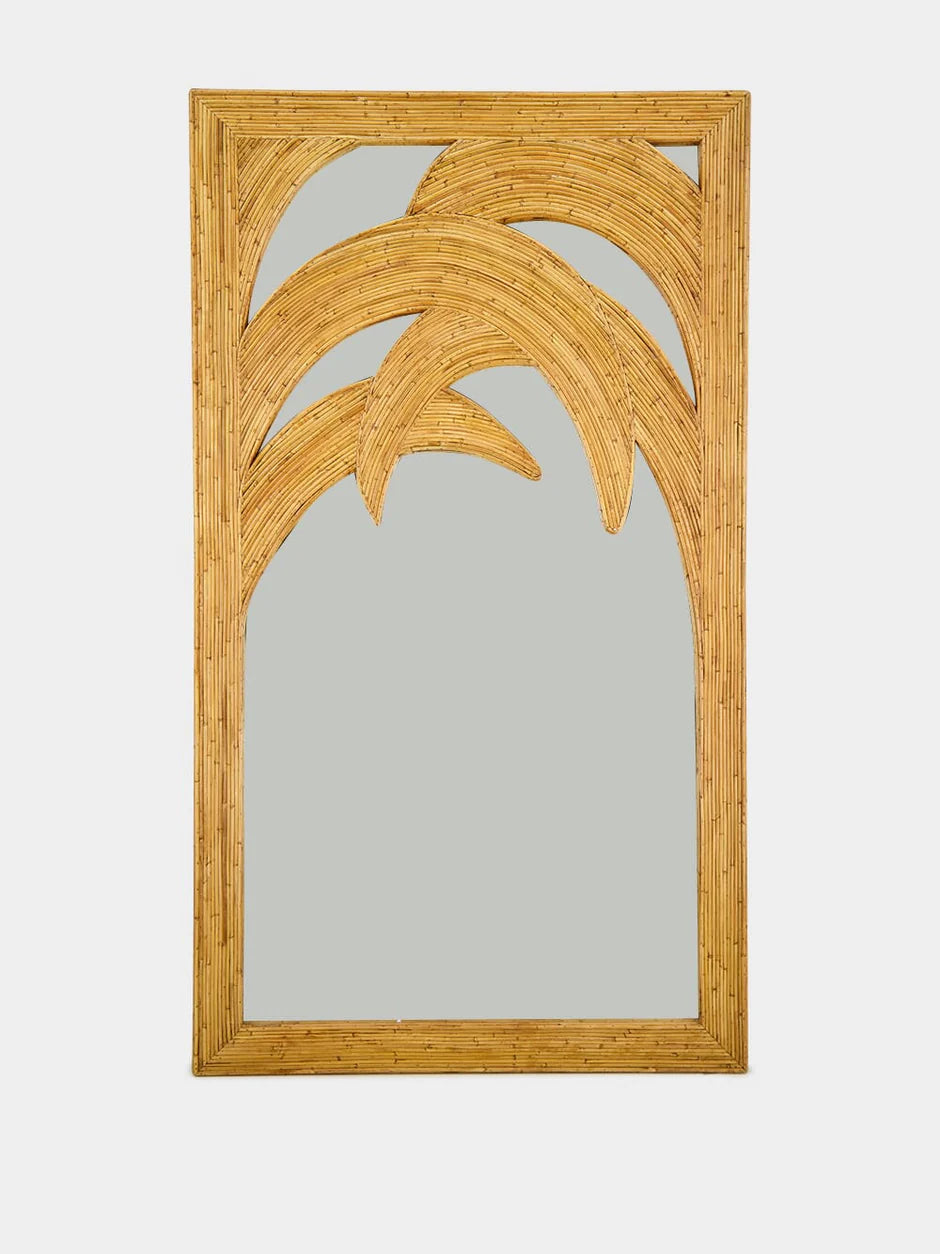 Spiegel Palme Rattan