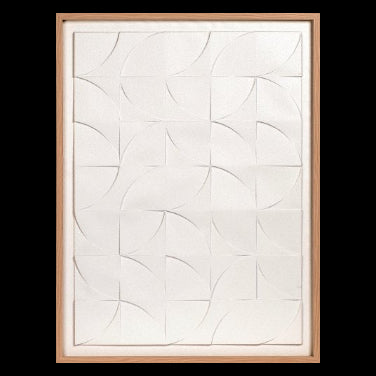Bild weiss Relief abstrakt mit Rahmen