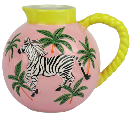 Krug Karaffe gelb mit Zebra