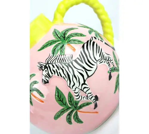 Krug Karaffe gelb mit Zebra