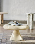 Beistelltisch rund beige glänzend