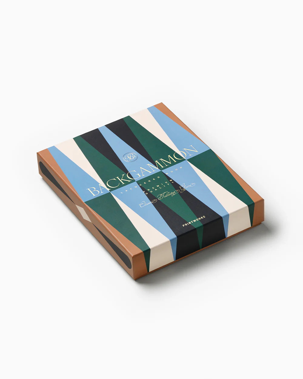 Backgammon blau/ grün/ camel in Lackbox