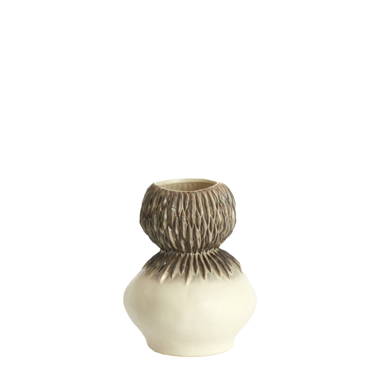 Vase creme-braun