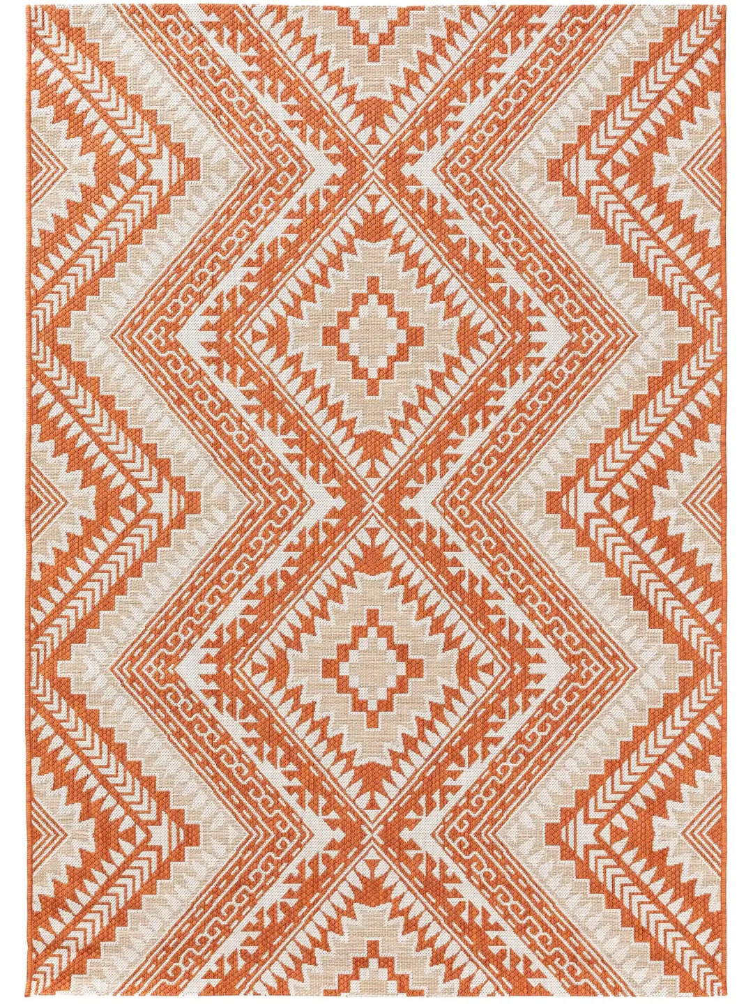 Teppich In- und Outdoor Ethno-Muster orange