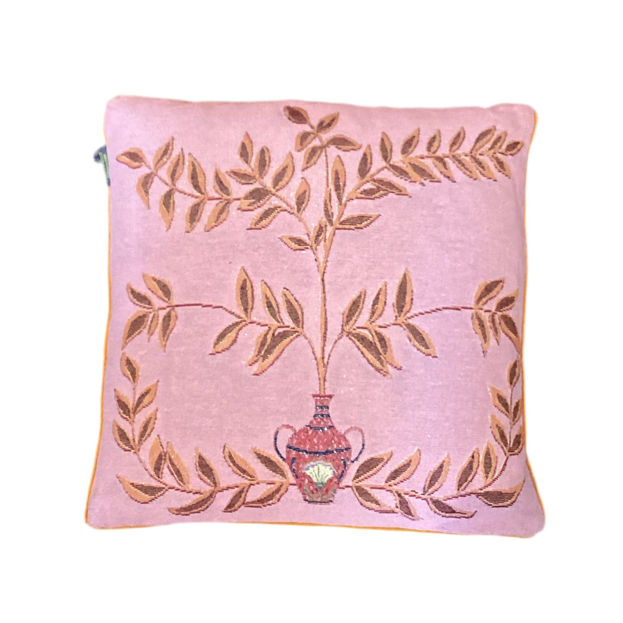 Kissen Jacquard Leoparden rosa 50 x 50 cm