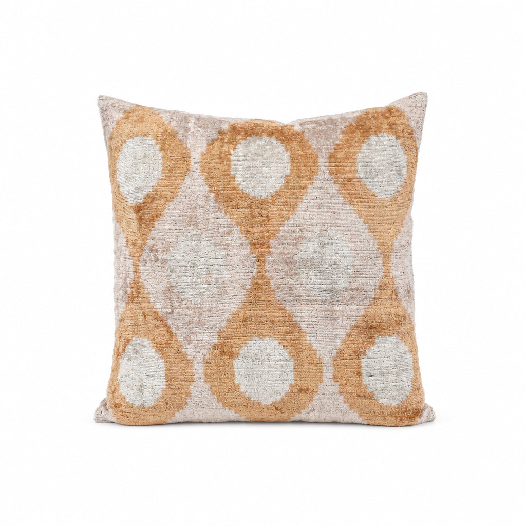 Kissen Ikat Samt creme 50x50cm