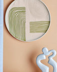 Servierplatte rund salbei/beige/rosé