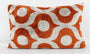 Kissen Ikat Samt cognac/weiss 40x60cm