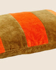 Kissen Samt Blockstreifen Orange/mustard  40 x 60 cm