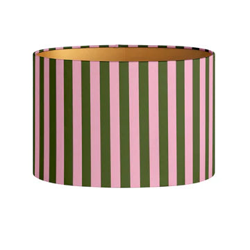Lampenschirm Streifen oliv/rosa