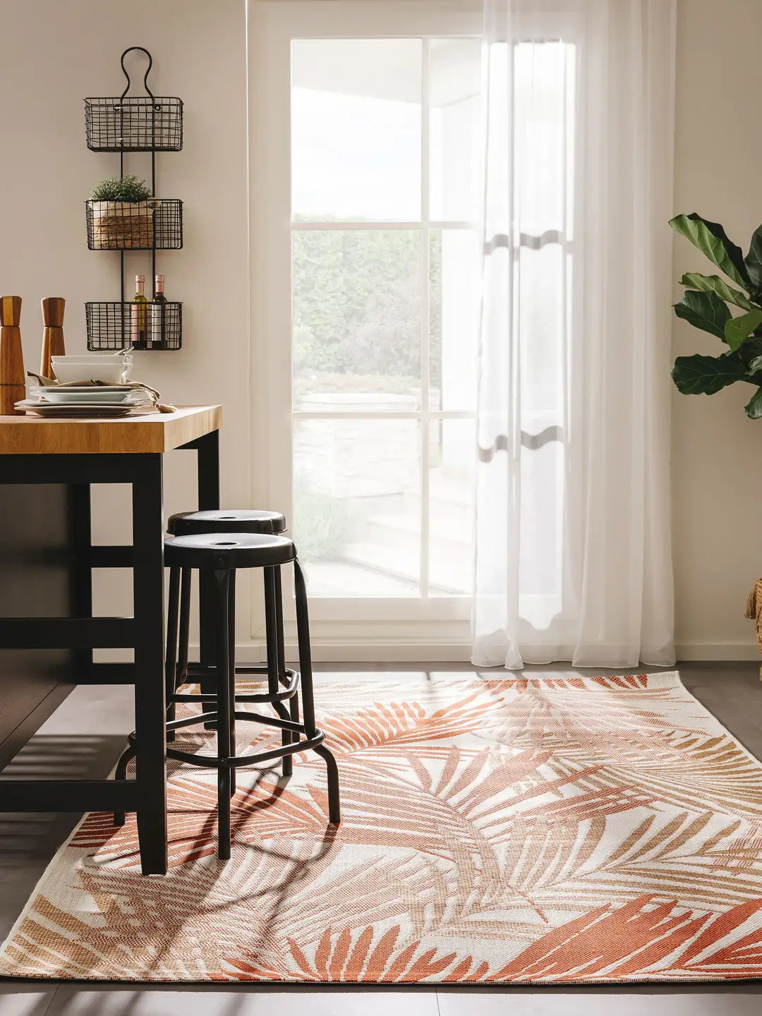 Teppich In- und Outdoor Farn orange