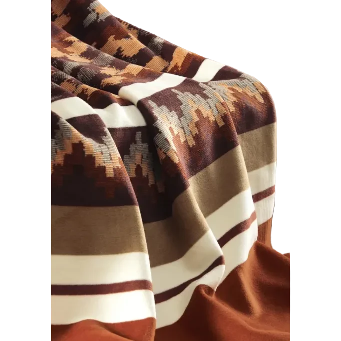Decke 150 x 200cm Ikat mit Streifen