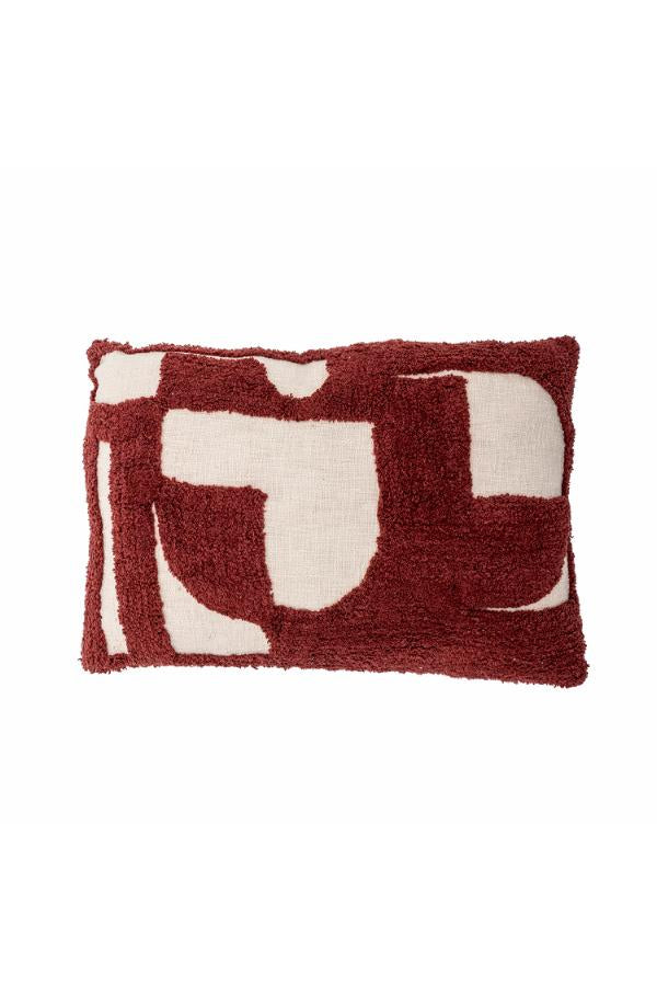 Kissen grafische Tufting-Formen rostrot/beige